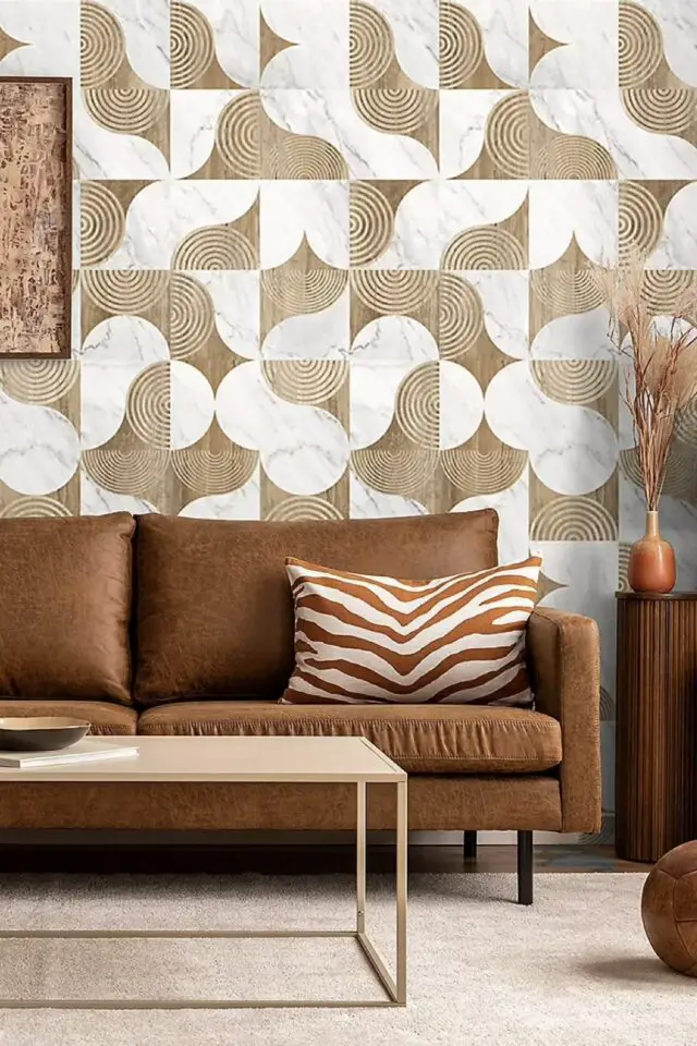 papier peint effet texture mur intissé pré-encollé - EFFET MARBRE ET BOIS DESIGN revêtement mural 