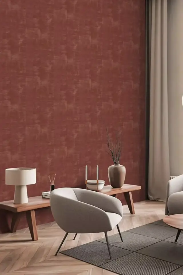 papier peint effet texture mur texturé subtilement chatoyant coloré revêtement mural pièce de vie 