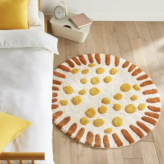 SOLDES Tapis enfant rond coton biologique