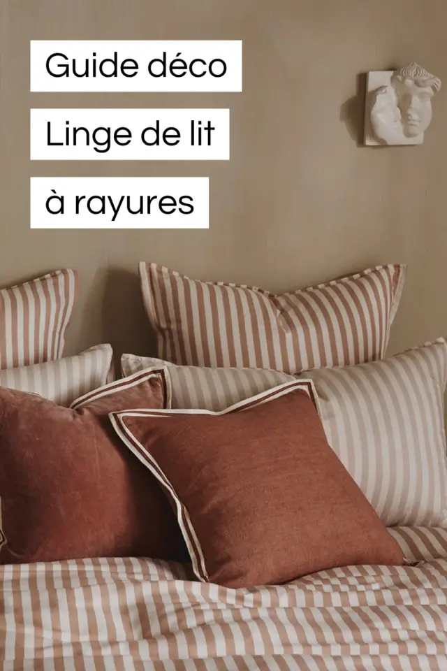 accessoires décoratifs linge de lit à rayures 