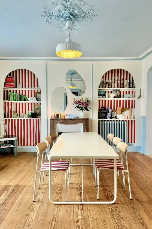 aménager et décorer salle à manger 10 idées modernes et élégantes arche papier peint couleur 