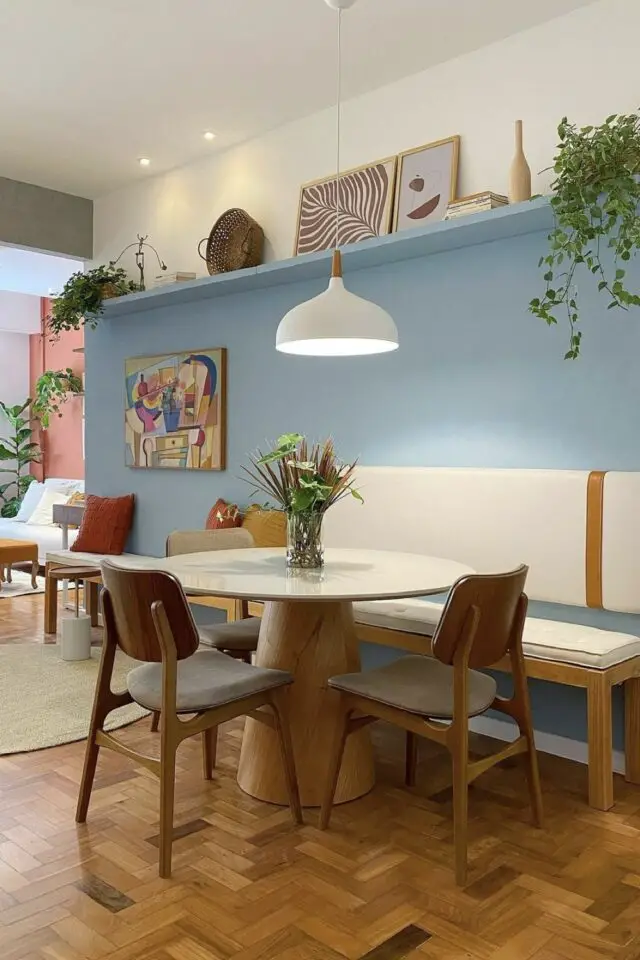 aménager et décorer salle à manger 10 idées coin repas banquette chaise bois et tissu