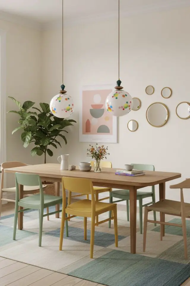 aménager et décorer salle à manger 10 idées suspensions globe en verre blanc relooké 