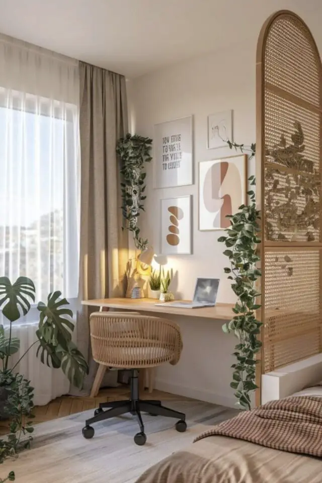 chambre ado couleur exemple ambiance nature bois blanc vert espace bureau claustra cannage plantes chambre ado couleur exemple ambiance nature bois blanc vert espace bureau claustra cannage plantes