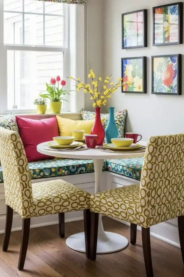 déco aménagement salle à manger 10 idées à copier coin repas banquette et chaise petite table ronde