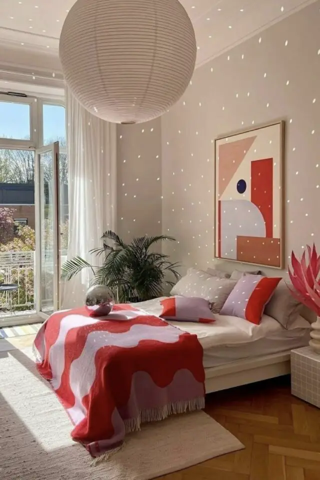 dopamine décor exemple chambre à coucher parentale source de couleur tableau couvre-lit coussin dopamine décor exemple chambre à coucher parentale source de couleur tableau couvre-lit coussin