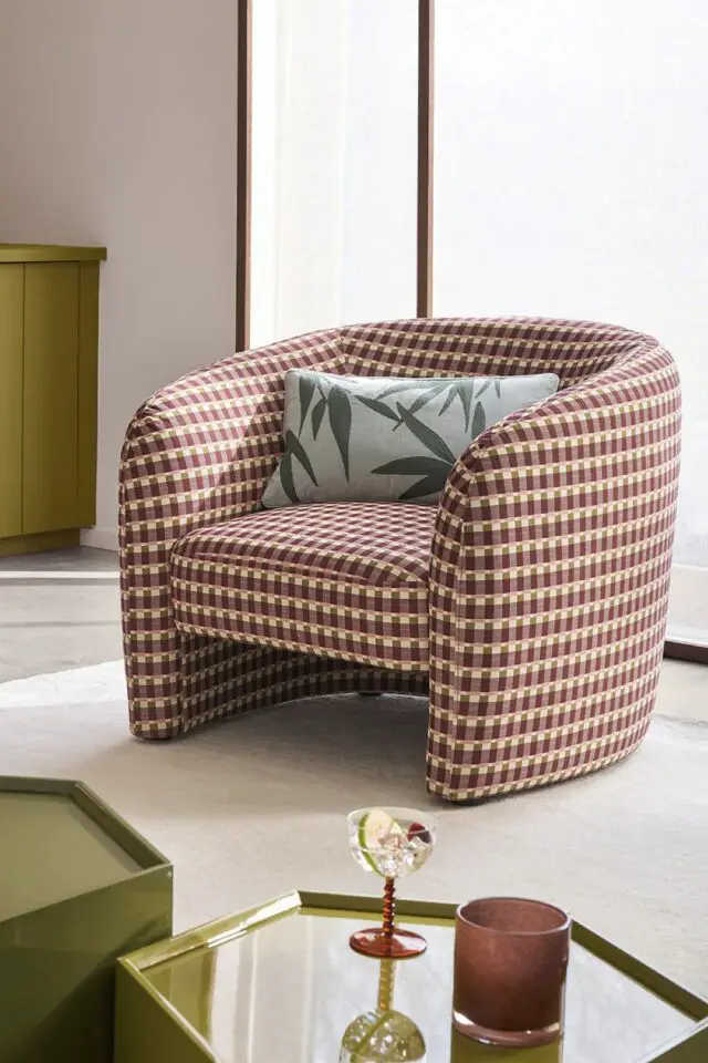 Fauteuil, 1 place, imprimé motif géométrique