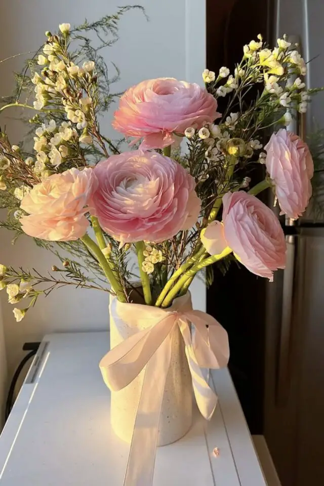 fleur février Saint Valentin renoncules joli bouquet à offrir