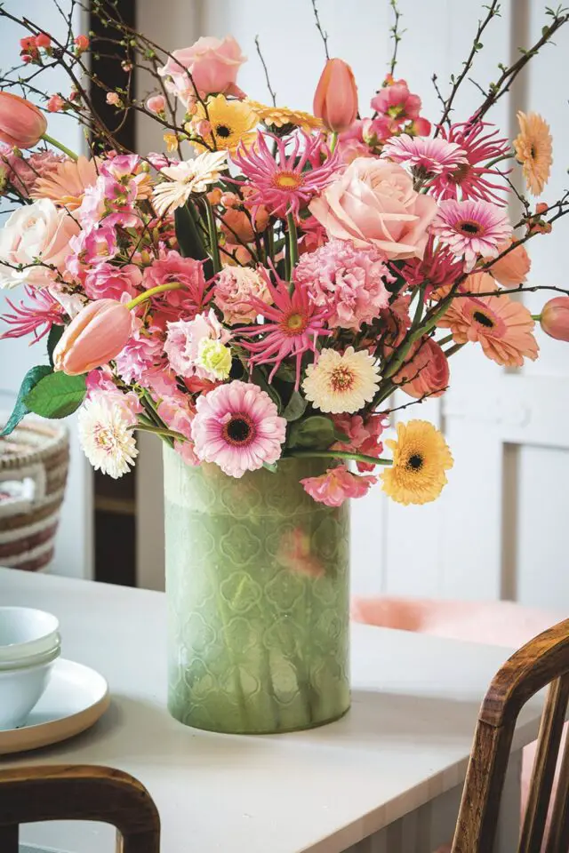 fleur février Saint Valentin grosses marguerites colorées gerberas petit budget 