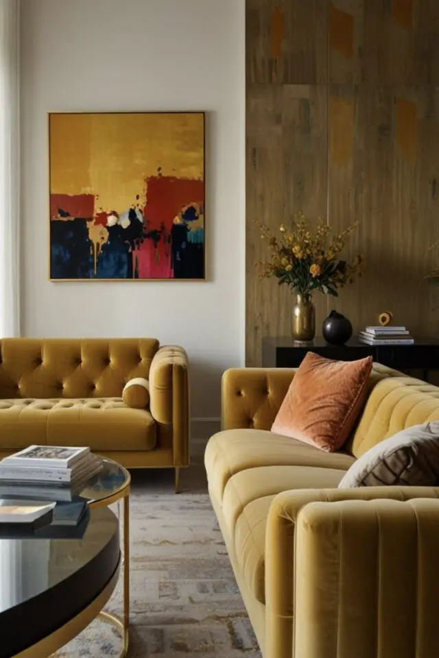 nettoyage canapé en tissu conseils velours jaune capitonné aspirateur sens du poil 