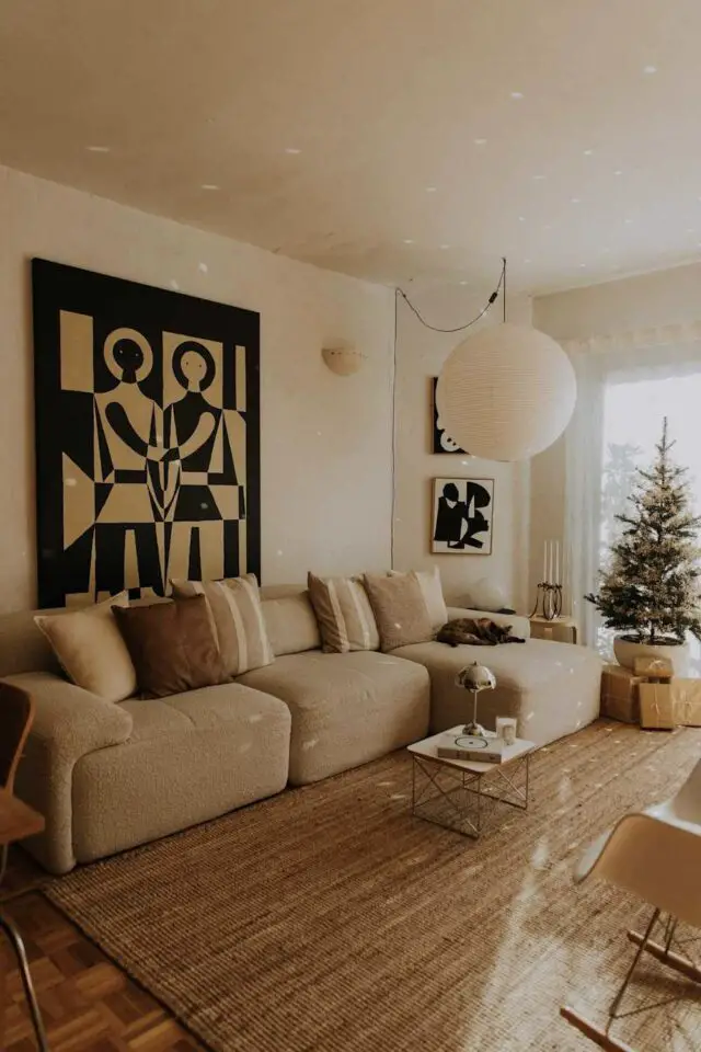 nettoyage canapé en tissu beige d'angle grande surface à nettoyer housse 