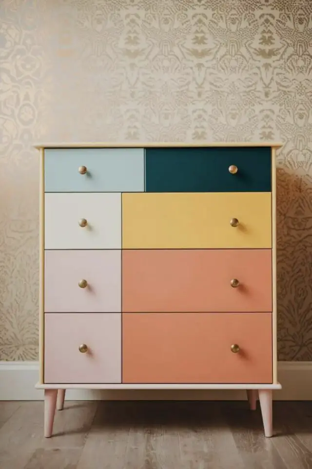 relooking commode chambre adulte multicolore idée originale à copier relooking commode chambre adulte multicolore idée originale à copier