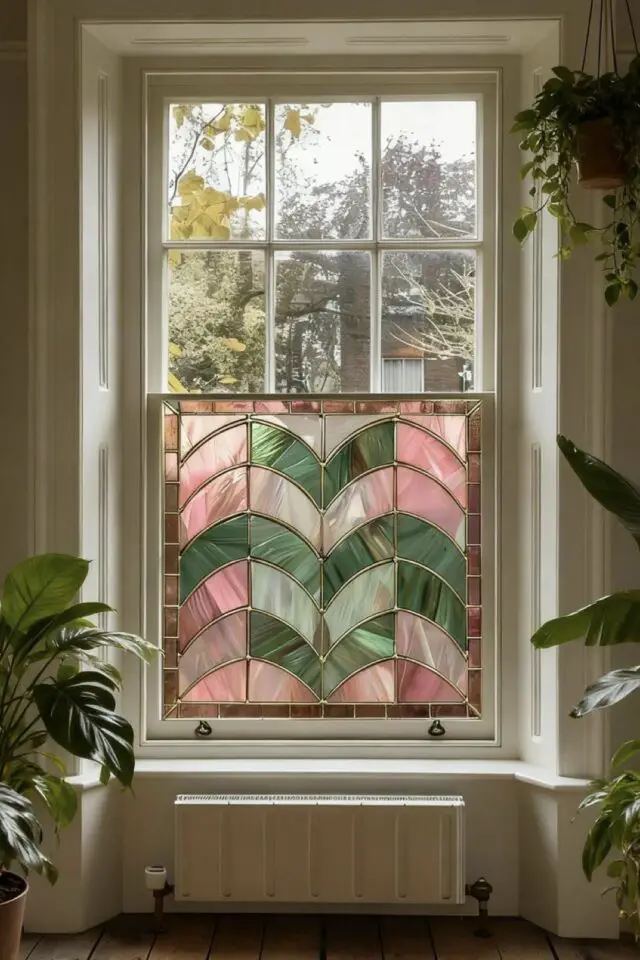 rénovation changement fenêtre idée décoration vitrail esthétique ancienne pleine de charme 