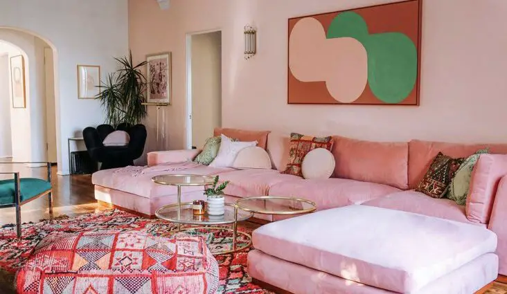 camaïeu de rose décoration intérieur moderne idée association de couleurs