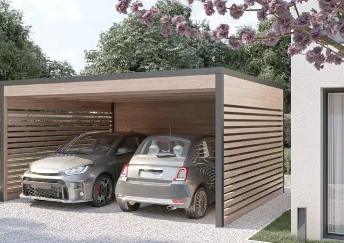 carport moderne aménagement extérieur parking couvert abri 2 voitures