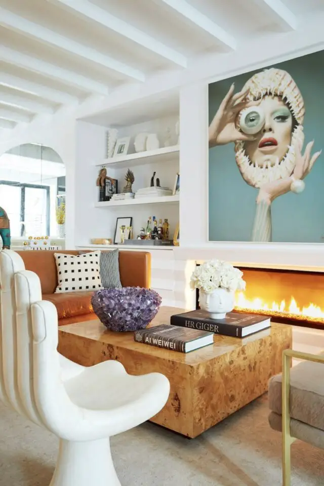 déco et aménagement du salon erreurs à éviter grand tableau cheminée design épuré mobilier original 