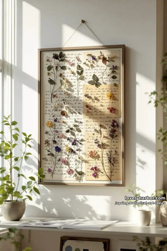 décoration intérieure fleur séchée herbier sous-verre à faire soi-même décor de printemps