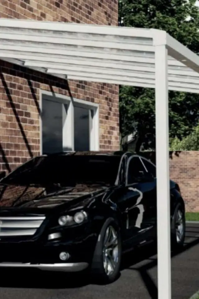 carport adossé à la maison aménagement parking couvert  solution en kit à monter soi-même 