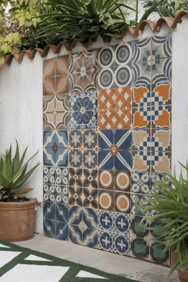 mur terrasse bricolage récup' carreaux de ciment différents idée petit budget mur terrasse bricolage récup' carreaux de ciment différents idée petit budget