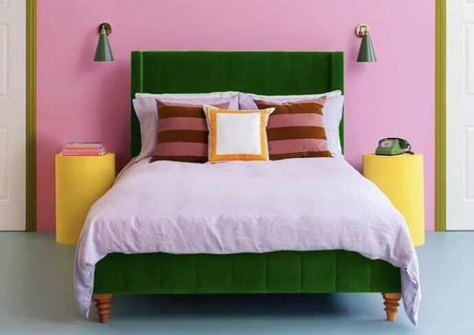 décoration vert jaune rose exemple association couleur