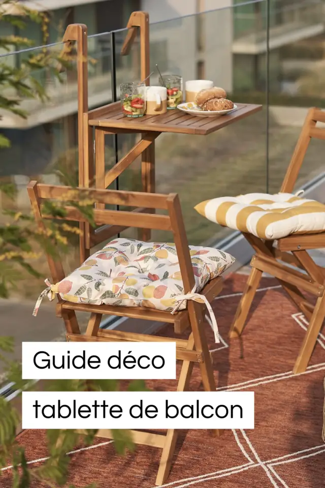 Tablette à suspendre garde-corps Guide déco petite terrasse et balcon 