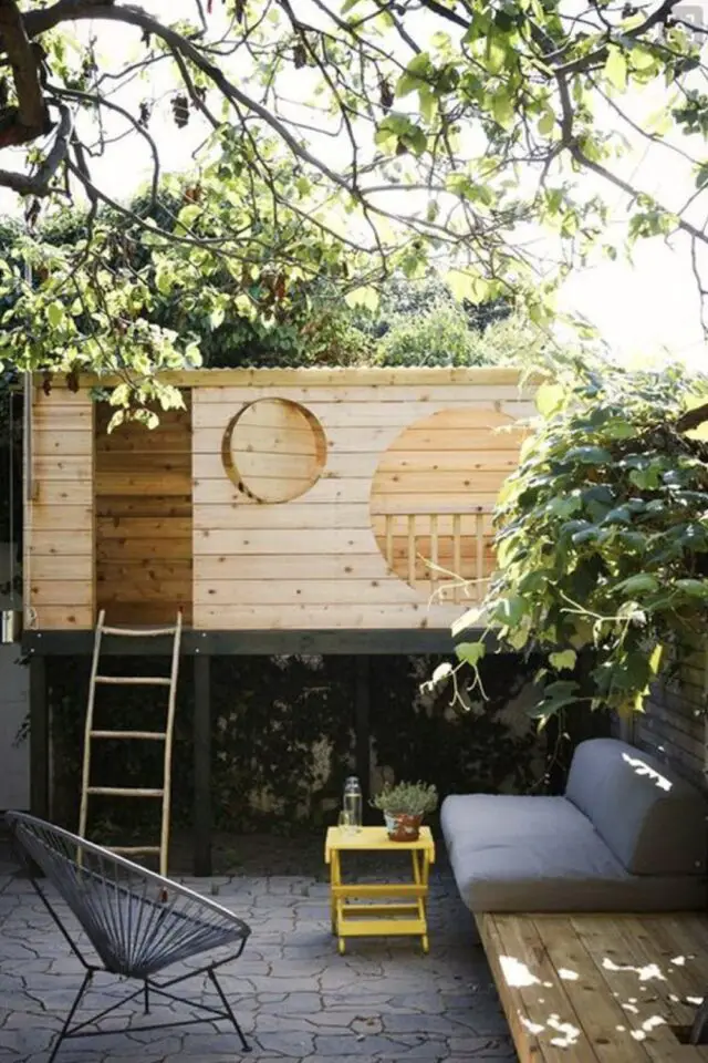 aire de jeux pour enfant dans le jardin cabane dans les arbre à faire soi-même 