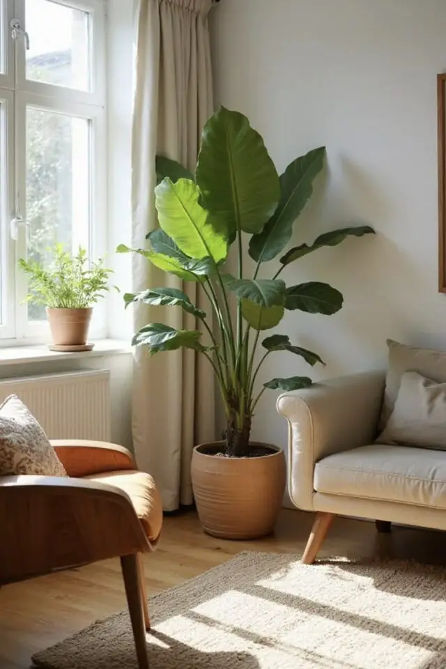 plantes verte en pot pour déco salon plus slow 