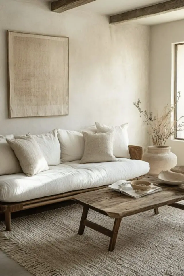 Harmonie neutre et chaleureuse dans le salon idée home staging espace chic et simple idée pas cher Harmonie neutre et chaleureuse dans le salon idée home staging espace chic et simple idée pas cher