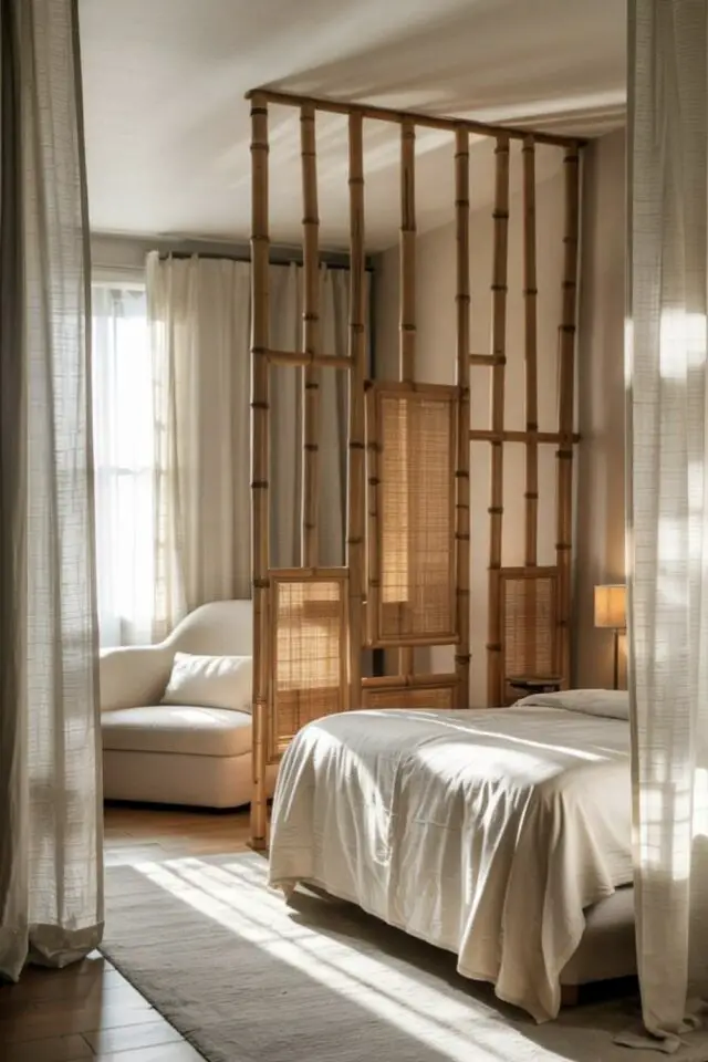 suite parentale claustra bois pour délimiter les espaces et les structurer coin lecture avec fauteuil près de la fenêtre suite parentale claustra bois pour délimiter les espaces et les structurer coin lecture avec fauteuil près de la fenêtre