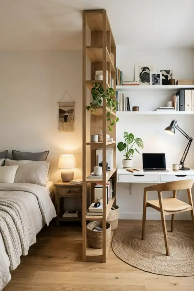 chambre adulte aménagement intérieur claustra pour séparer les espace sommeil et bureau chambre adulte aménagement intérieur claustra pour séparer les espace sommeil et bureau