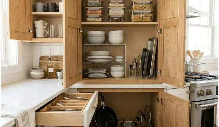 10 astuces pour ranger et organiser placards de cuisine gain de place meuble