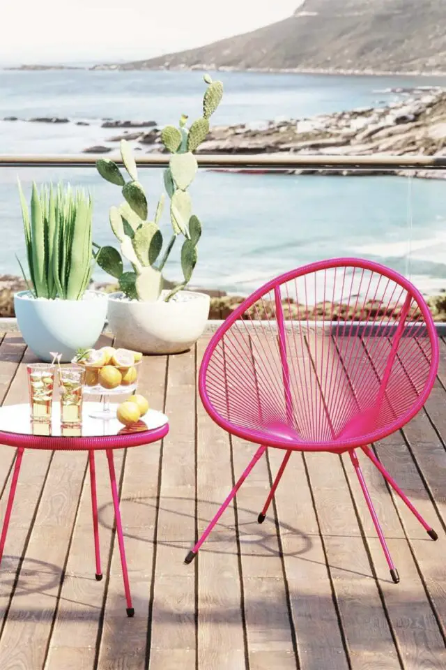 Salon de jardin Acapulco rose icône du design pas cher petit prix Salon de jardin Acapulco rose icône du design pas cher petit prix