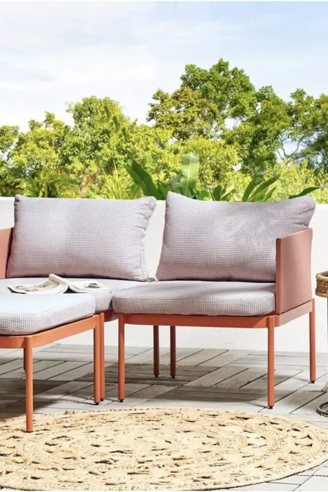 Petit salon de jardin modulable avec table 2 places TERRACINA Métal Orange pratique petite terrasse patio balcon Petit salon de jardin modulable avec table 2 places TERRACINA Métal Orange pratique petite terrasse patio balcon