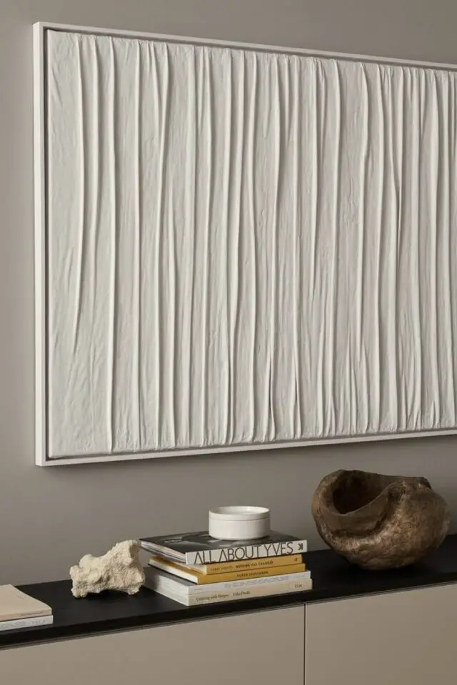 décoration bricolage à faire soi-même toile en relief décor neutre et élégant 