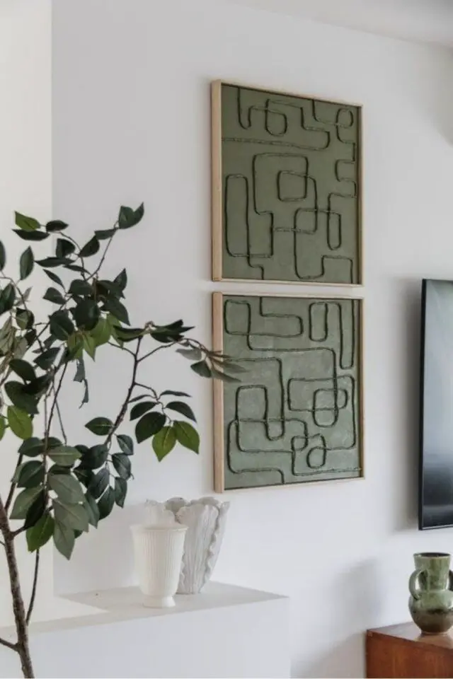 relooking tableau qui ne plait plus idée DIY à faire soi-même toile colorée et texturée moderne 