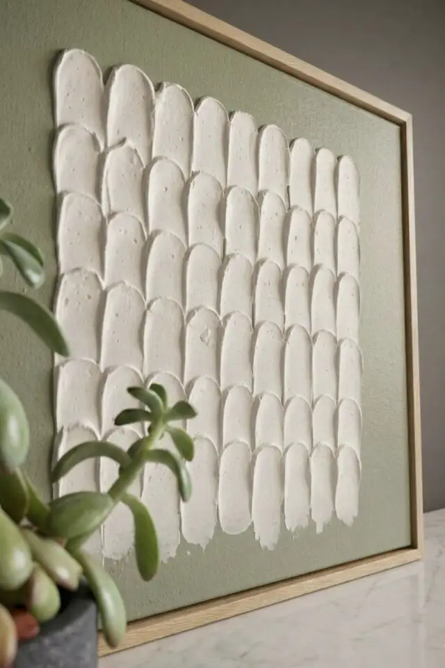 idée décoration bricolage facile loisirs créatif toile texturée moderne facile à faire activité pour adulte 