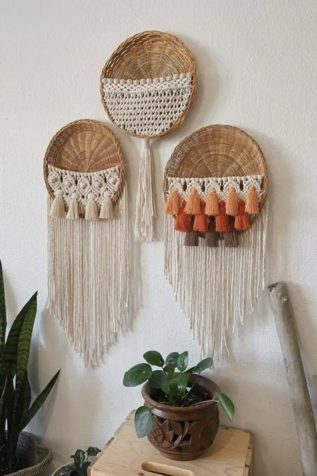 customiser panier plant en fibres naturelles avec du macramé idée déco bohème facile à faire soi-même customiser panier plant en fibres naturelles avec du macramé idée déco bohème facile à faire soi-même