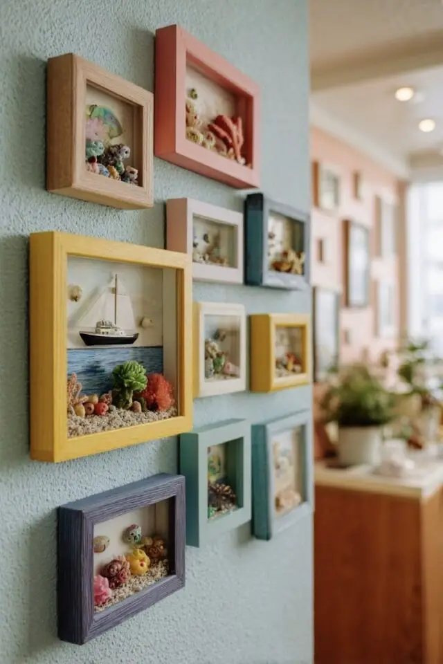 idée originale chambre d'enfant déco murale cadre coloré en 3D avec décor ludique à l'intérieur idée originale chambre d'enfant déco murale cadre coloré en 3D avec décor ludique à l'intérieur