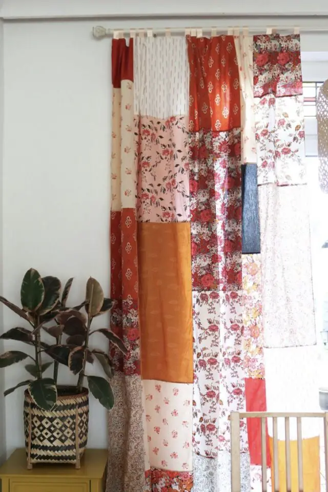 décoration chambre DIY rideau à faire soi-même patchwork ambiance bohème 