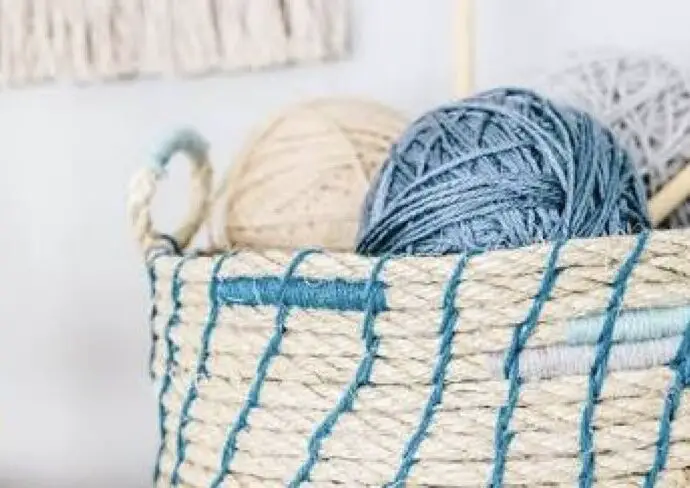 relooking panier en fibres végétale tressées vannerie DIY idées