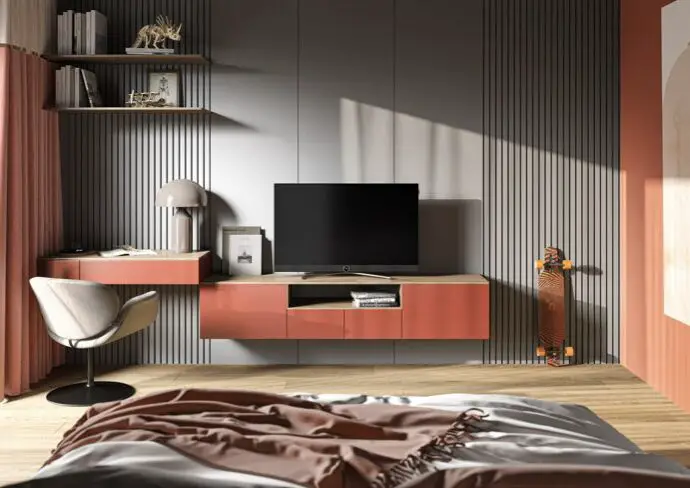 décoration mur chambre adulte avec écran de télévision 18 exemples à copier