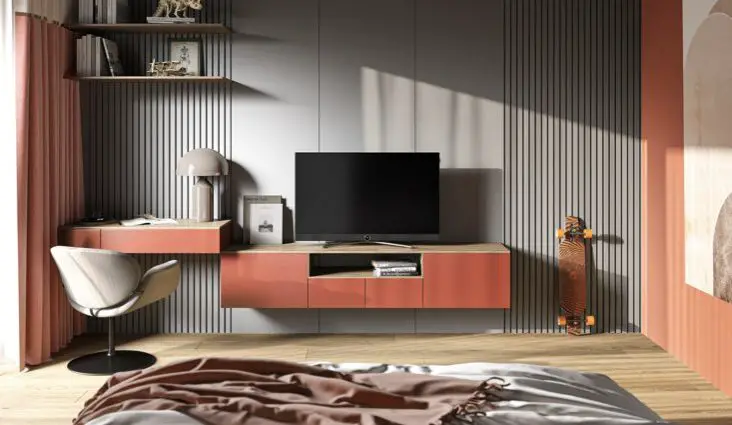 décoration mur chambre adulte avec écran de télévision 18 exemples à copier