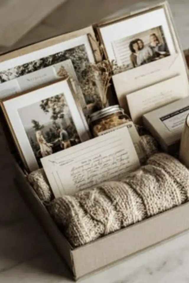 Petite boite en carton pour conserver précieusement ses souvenirs photos petits mots fleur séchée chaussettes Petite boite en carton pour conserver précieusement ses souvenirs photos petits mots fleur séchée chaussettes