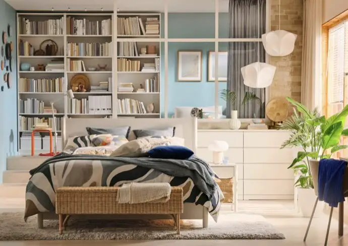 chambre 2 personnes IKEA idées déco aménagement rangement gain de place