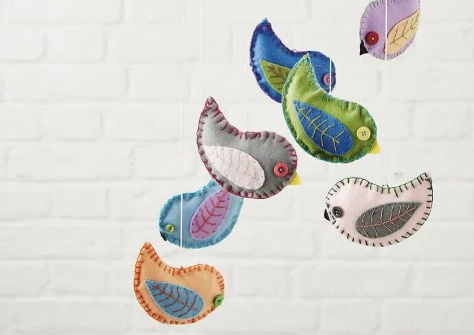 mobile oiseau suspendu tutoriel à copier décoration chambre bébé DIY