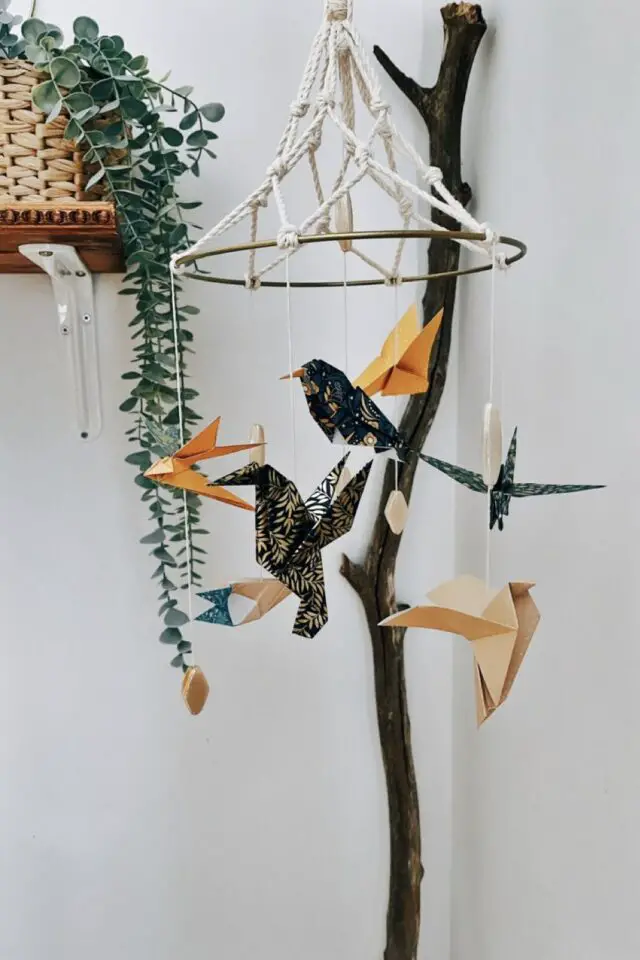 créer soi-même mobile chambre bébé oiseaux pliage origami tutoriel à suivre loisirs créatifs papier créer soi-même mobile chambre bébé oiseaux pliage origami tutoriel à suivre loisirs créatifs papier