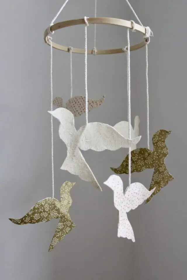 décoration créative chambre de bébé mobile oiseau à faire soi-même idée DIY à copier décoration créative chambre de bébé mobile oiseau à faire soi-même idée DIY à copier