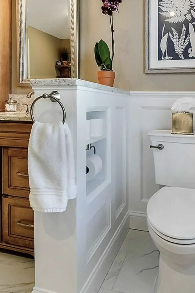 muret avec niche pour séparer les toilettes de la salle de bain solution aménagement pièce d'eau muret avec niche pour séparer les toilettes de la salle de bain solution aménagement pièce d'eau