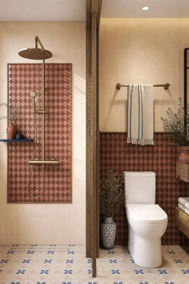 salle de bain moderne douche et toilettes séparé par une cloison en bois idée déco et aménagement intérieur salle de bain moderne douche et toilettes séparé par une cloison en bois idée déco et aménagement intérieur