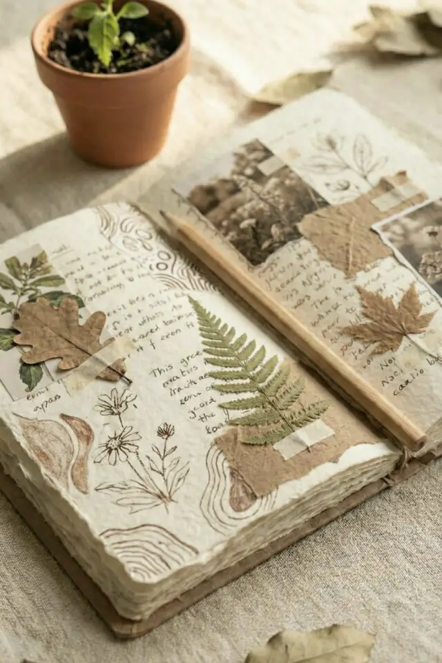 journal nature idée loisir créatif dessin feuille pressée et séchée observations idée carnet journal nature idée loisir créatif dessin feuille pressée et séchée observations idée carnet